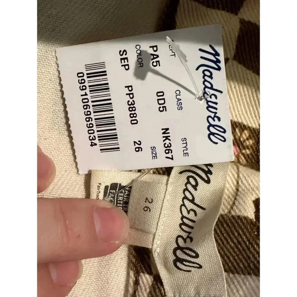 NWT Madewell Checkered Skirt W/Daisies‎ - Picture 3 of 5
